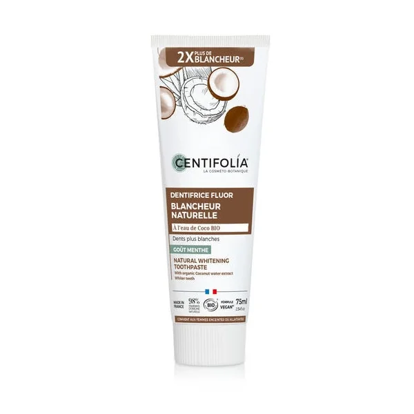 Dentifrice fluor blancheur naturelle à l'eau de coco 75ml
