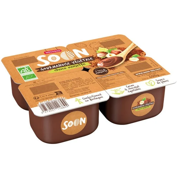 Dessert végétal noisette chocolat 4x100g