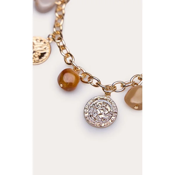 Doré Bracelet À Breloques Médaillons