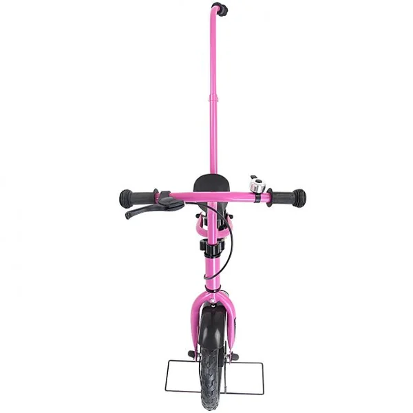 Draisienne Enfant 3-6 ans Vélo d’équilibre sans Pédales Hauteur Réglable Tige et Poignée Parentale, 87x44x58,5cm, Rose