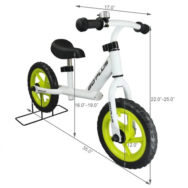 Draisienne enfant Vélo d'équilibre enfant Vélo de marche Vélo sans pédale, Pour enfant de 2 à 6 ans, 87x44x58.5cm, Blanc