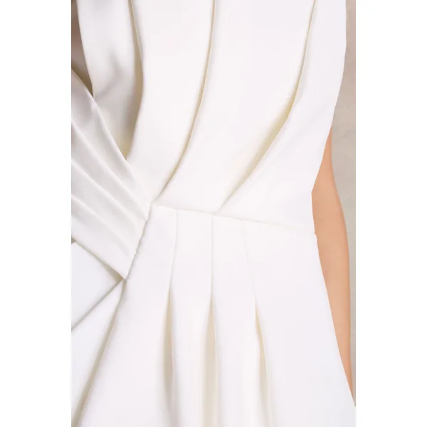Dreamy Whispers | Robe Longue Fendue à Volants Sans Bretelles Crème