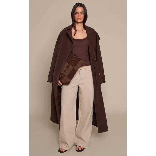Débardeur Col Rond En Jersey Slub Chiné Chocolat