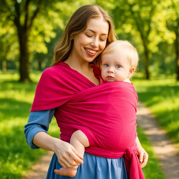 ECHARPE DE PORTAGE MEI TAI | ROSE - Soins Bébé Naturels & Produits Maman Après Naissance