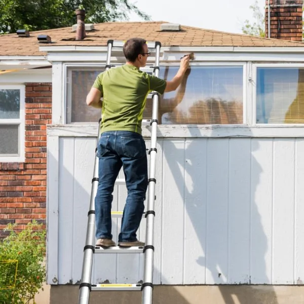 Echelle Télescopique 26m Capacité 150 Kg Intérieur Extérieur Hauteur Pliée 735 Cm Ouverte 260 Cm en Aluminium