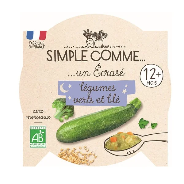 Ecrasé de légumes verts & blé assiette 200g
