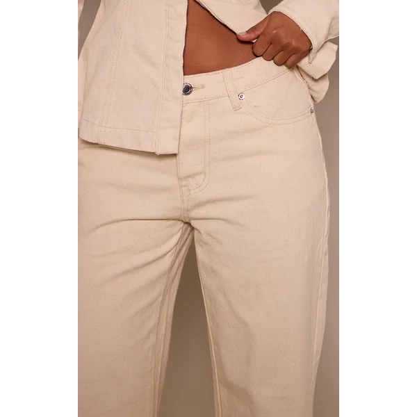 Ecru Jean Petite À Jambes Larges