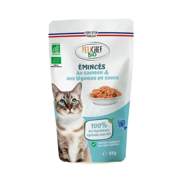 Emincé saumon légume chat stérilisé 85g
