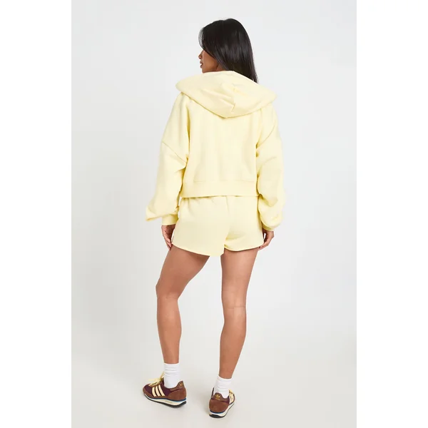 Ensemble De Survêtement Petite Avec Sweat À Casynthétiqueche Court Zippé Et Short À Boutons Henley
