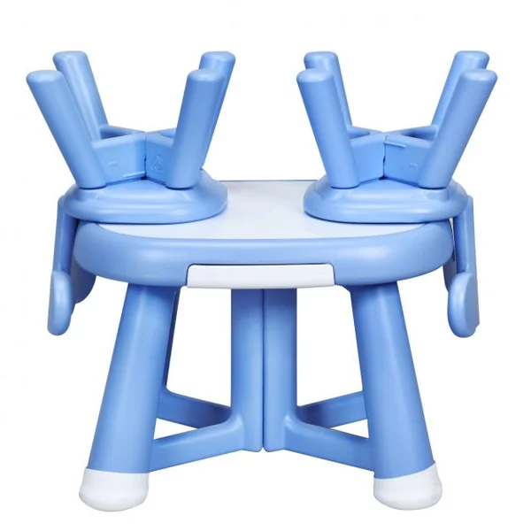 Ensemble de Table et 2 Chaises pour Enfant Capacité 50 Kg en Plastique Table 62x52x46cm Chaise 32,5x30x46cm Bleu