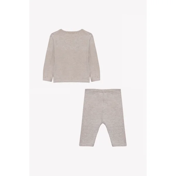 Ensemble long beige chiné cache cœur unisexe Tartine et Chocolat E26 - Soins Bébé Naturels & Produits Maman Après Naissance