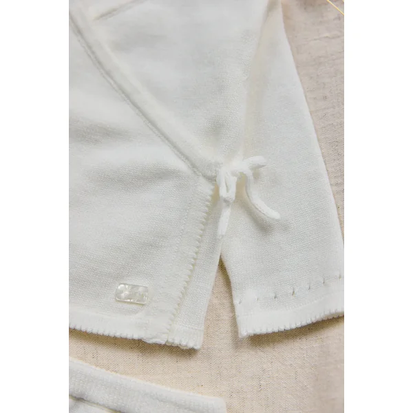 Ensemble long écru coton cache cœur unisexe Tartine et Chocolat E26 - Soins Bébé Naturels & Produits Maman Après Naissance