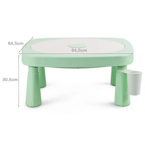 Ensemble Table et 2 Chaises Multi-usage 5 en 1 pour Enfant de 3-8 Ans Technologie Ar Blocs de Construction en Pp Vert