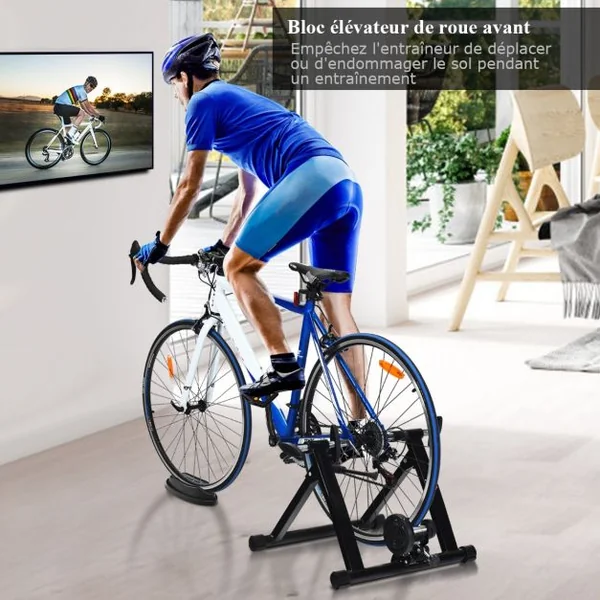 Entraîneur de Vélo pour Roue 26-28’’ en Acier Charger Max 100KG en Aicer de Haute Qualité à l'Intérieur Noir