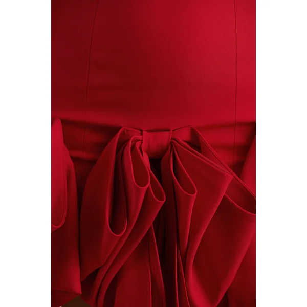 Erica | Mini-robe rouge à jupe bouffante avec volants