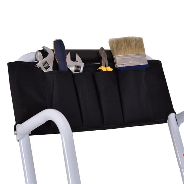 Escabeau 4 grandes marches antidérapantes Echelle avec mains courantes, Pliable, Capacité 150 kg, 51 x 84 x 154 cm