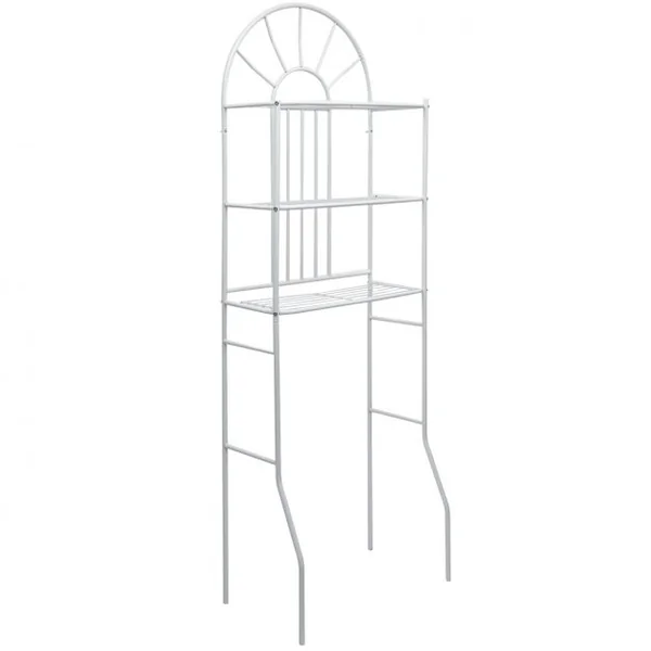 Etagère au-dessus des toilettes 3 niveaux Rangement de salle de bain, en métal, 59 x 37 x 173 cm, Blanc