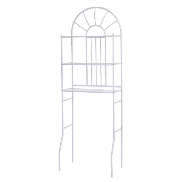 Etagère au-dessus des toilettes 3 niveaux Rangement de salle de bain, en métal, 59 x 37 x 173 cm, Blanc