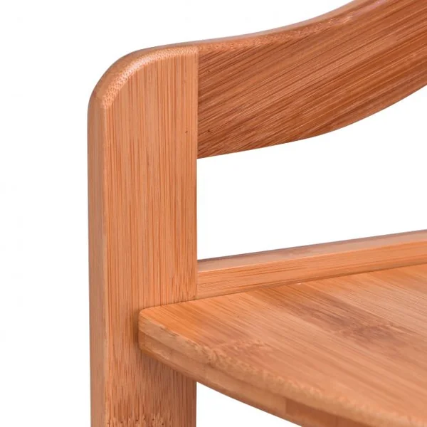 Etagère d’Angle en Bambou à 3 Niveaux Bonne Résistance à l’Humidité 33 x 33 x 85 cm