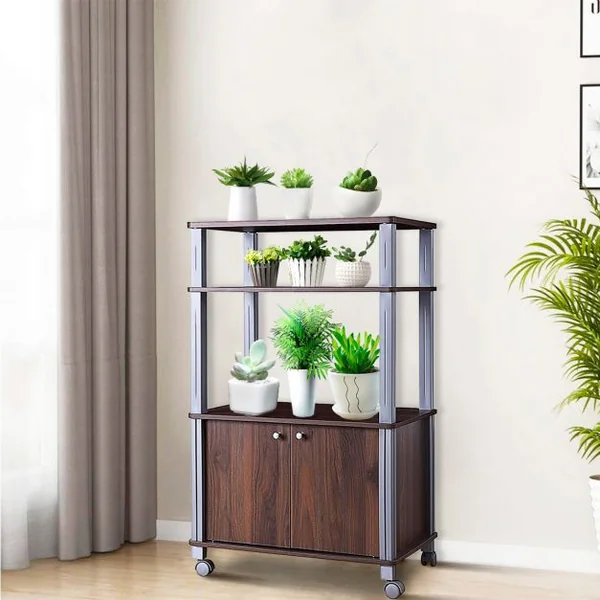 Etagère de Rangement Roulante Chariot de Cuisine Roulant pour Micro-ondes en Mdf 60x395x93-975cm 4 Couleurs au Choix