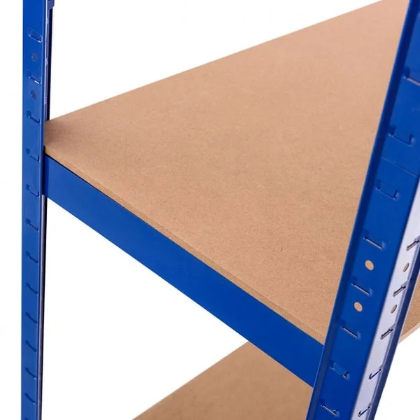 Etagère de Rangement à 4 Niveaux Stockage Rayonnage d’Atelier en Acier et MDF Capacité 520 kg 40x80x160cm Bleu