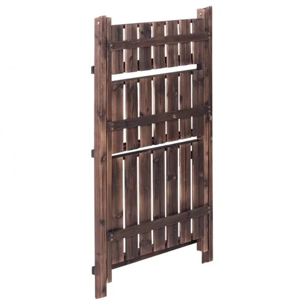 Etagère Pliable pour Plantes à 3 Niveaux de Largeurs Différentes Capacité 12 KG en Bois de Sapin 59x38x92 cm Marron