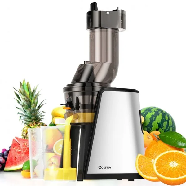 Extracteur de Jus 150w avec Accessoires Centrifugeuse Fruits Légumes en Acier Inoxydable Pc 27x185x52cm Blanc Noir
