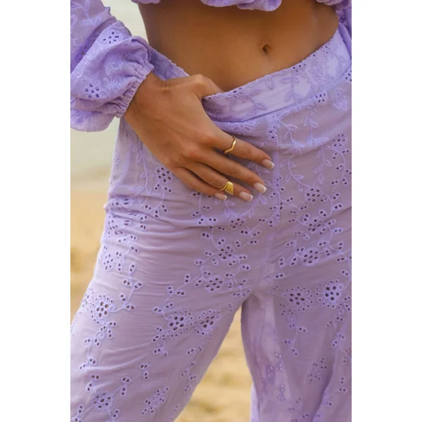 Fantini | Pantalon large en broderie lilas