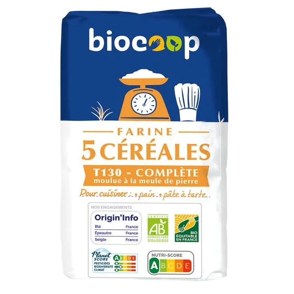 Farine de 5 céréales T130 1kg