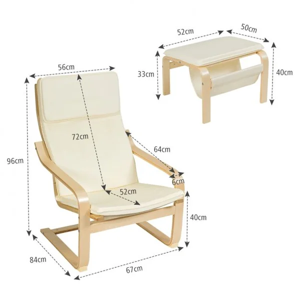Fauteuil Relax Inclinable avec Repose-pied Style Contemporain et Design Ergonomique Beige