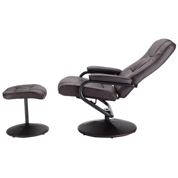 Fauteuil relax inclinable avec repose-pieds siège de salon chaise de bureau-Noir