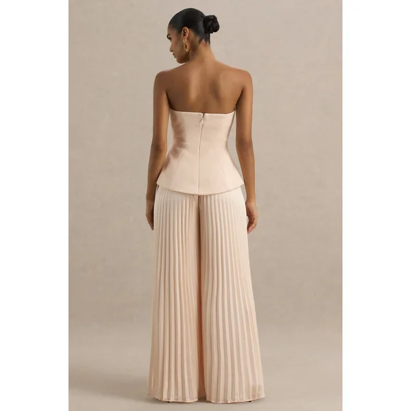 Feeling Good | Combinaison bandeau crème avec pantalon plissé