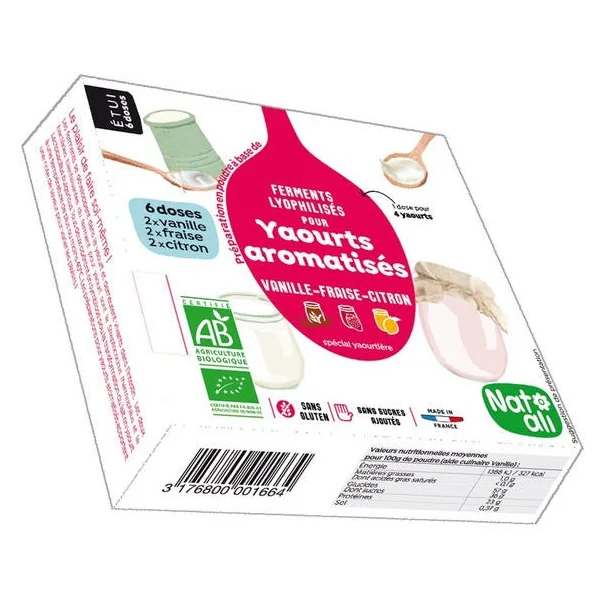 Ferment yaourt arom.van.fraise.citr 6x6g
