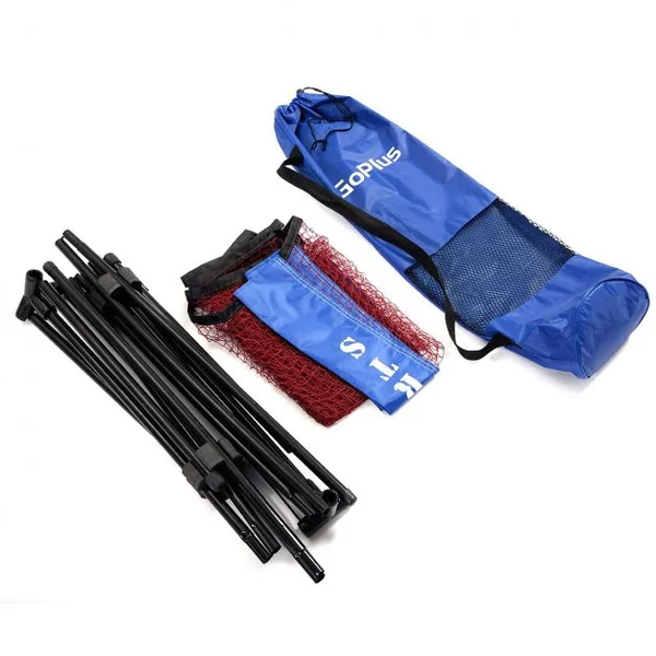 Filet de Badminton Transportable Filet de Tennis Volley Hauteur Réglable Cadre en Métal Sac Transport 420x75-155cm