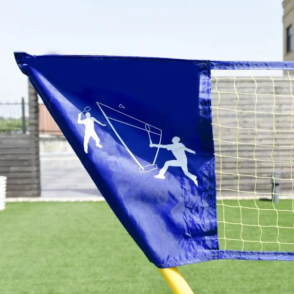 Filet de Badminton/ Volley Professionnel et Transportable avec Raquette et Volant Autoportant, 290x32x160cm, Jaune