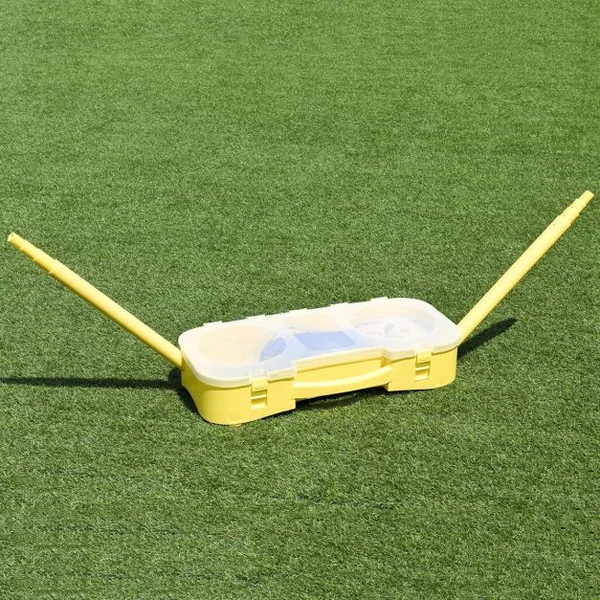 Filet de Badminton/ Volley Professionnel et Transportable avec Raquette et Volant Autoportant, 290x32x160cm, Jaune