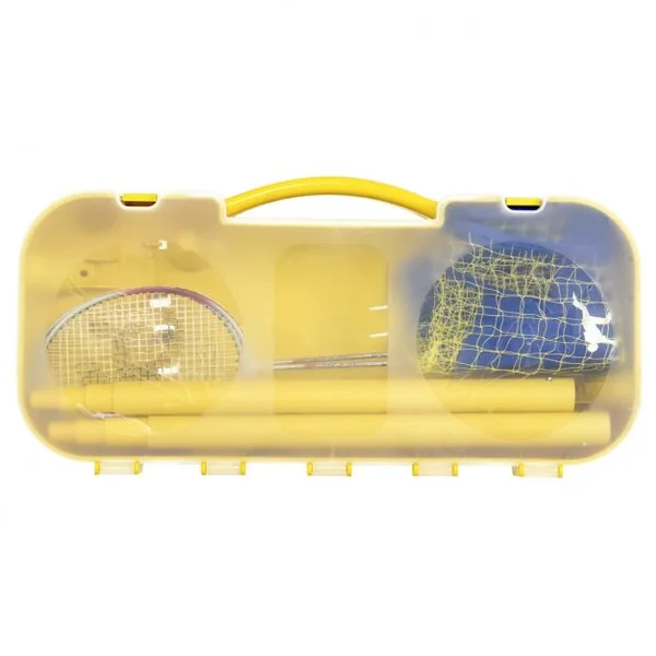 Filet de Badminton/ Volley Professionnel et Transportable avec Raquette et Volant Autoportant, 290x32x160cm, Jaune