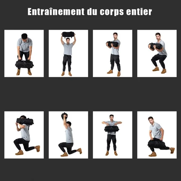 Fitness Sacs de Sable Haltérophilie pour l'Entraînement Renforcé pour Musculation Exercise 18 KG