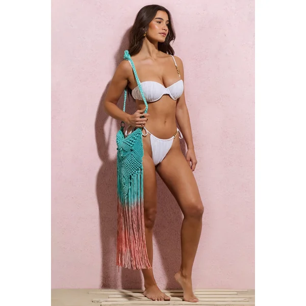 Flamenco | Sac crochet ombré bleu et rose