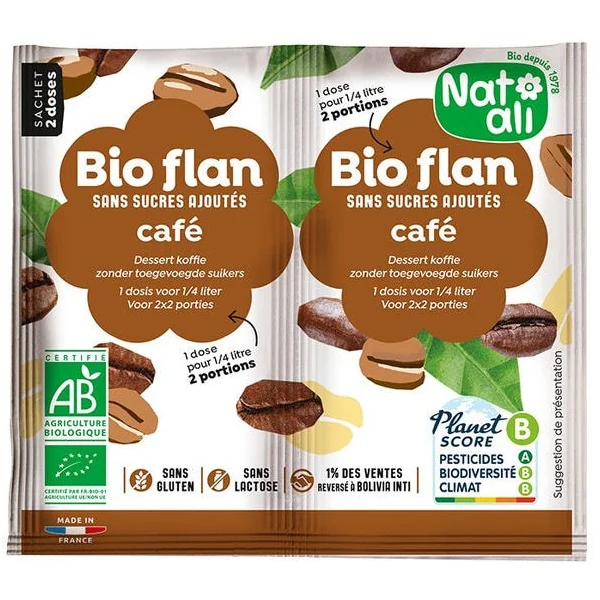 Flan café sans sucre ajouté 2x5,5g