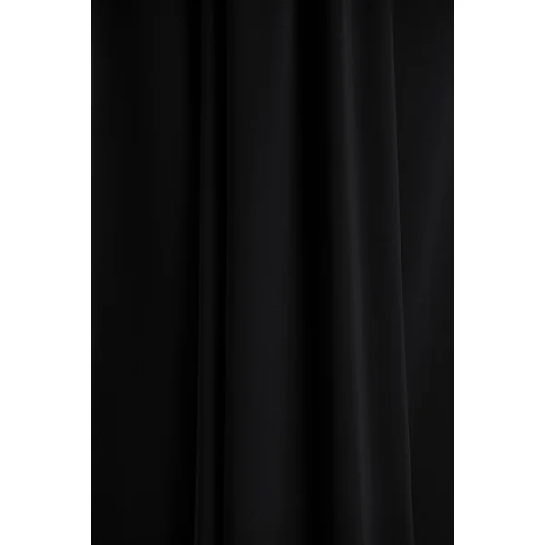 Flashy | Robe longue noire à décolleté plongeant avec détails froncés