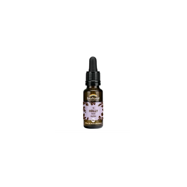 Fleur de Bach n°15 - Holly, Houx bio - Compte goutte 20ml