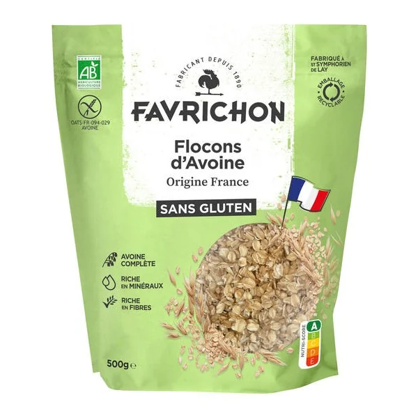 Flocons d'avoine gros sans gluten 500g