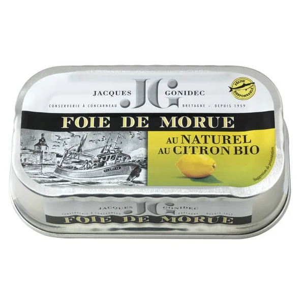 Foie de morue au naturel citron 120g