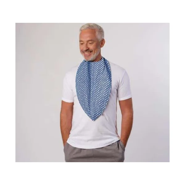 FOULARD BAVOIR COTON IMPRIME BLEU TU - Oplus Médical