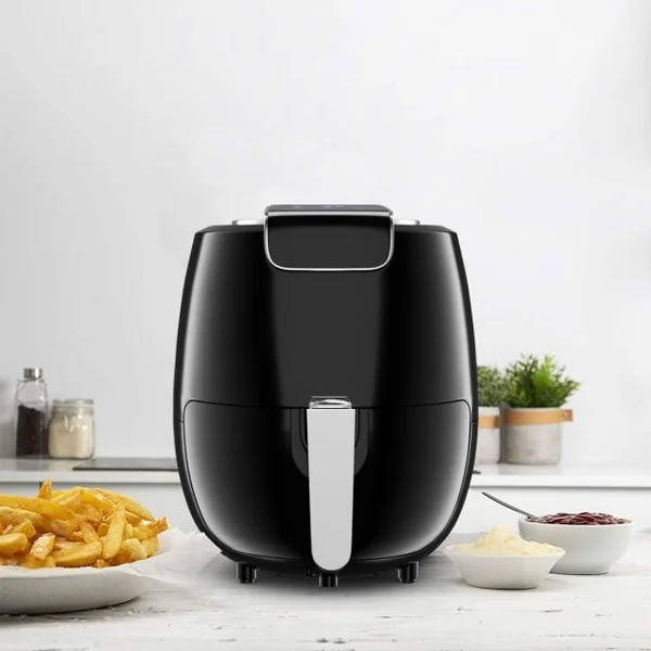 Friteuse Électrique 1800w à Air Chaud Sans Huile Capacité 53l Minuterie 60-200°c en Pp 385x305x345cm Noir