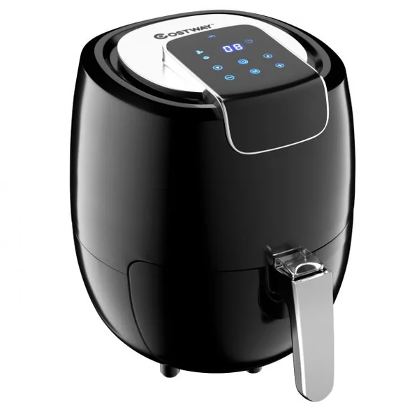 Friteuse Électrique 1800w à Air Chaud Sans Huile Capacité 53l Minuterie 60-200°c en Pp 385x305x345cm Noir