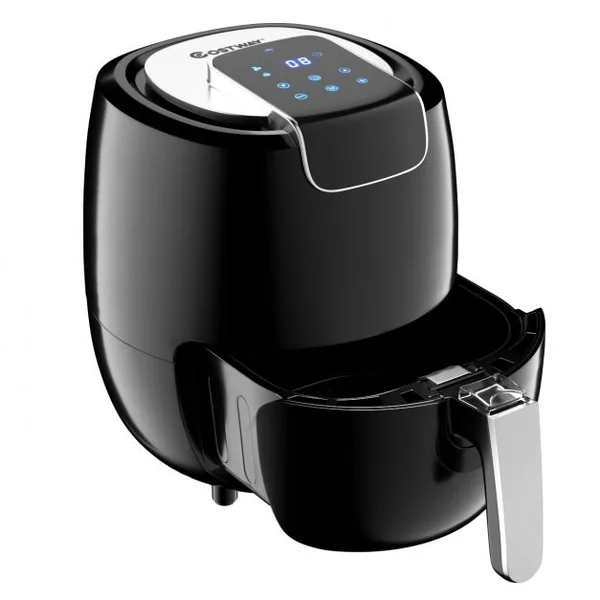 Friteuse Électrique 1800w à Air Chaud Sans Huile Capacité 53l Minuterie 60-200°c en Pp 385x305x345cm Noir