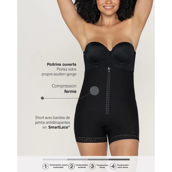 Gaine courte avec rembourrage des fesses