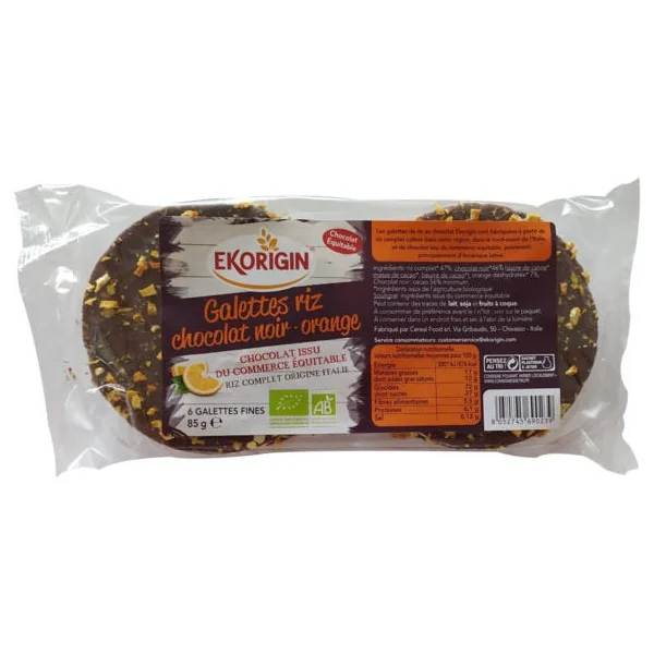 Galette riz complet choco noir oran 85g